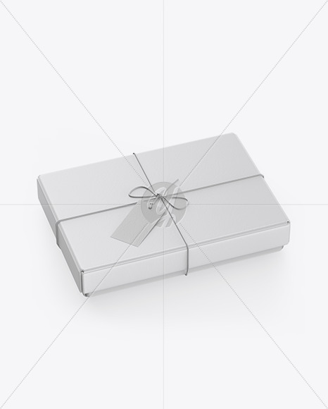 Textured Gift Box w/ Label Mockup