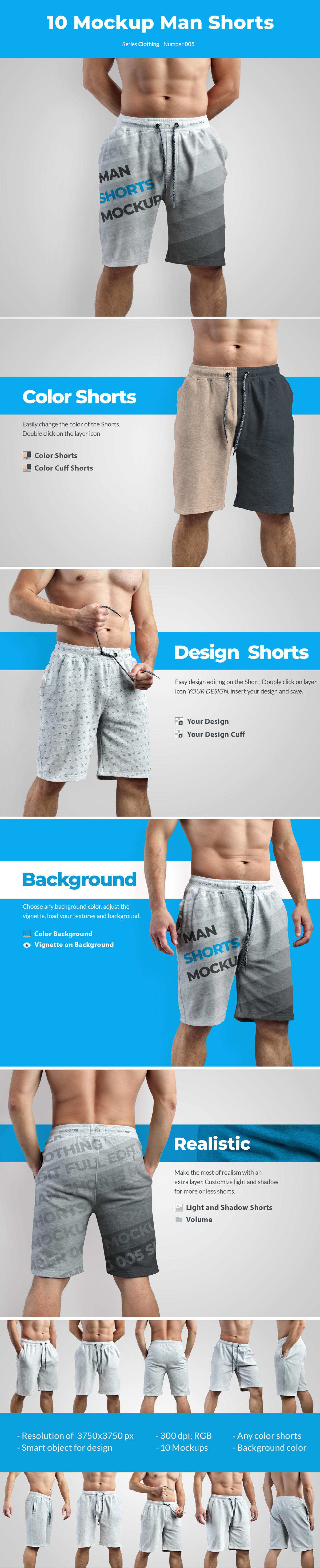 10 Mockups Athletic Shorts Man