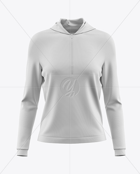 Women&#039;s Half-Zip Hoodie Mockup