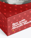 Box with Christmas Wreath Mockup Box with Christmas Wreath Mockup
