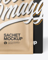 Paper Box with Kraft Sachet Mockup