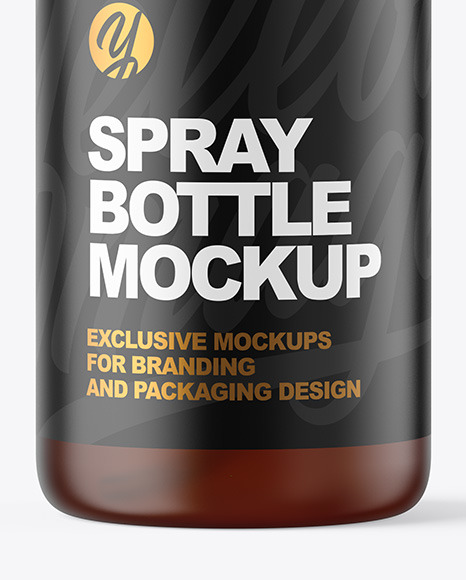 Frosted Amber Spray Bottle Mockup