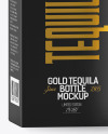 Golden Tequila Bottle with Box Mockup