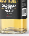 Golden Tequila Bottle with Box Mockup