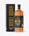 Whiskey Bottle with Box Mockup