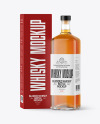 Whiskey Bottle with Box Mockup