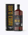 Amber Glass Bottle with Box Mockup Amber Glass Bottle with Box Mockup