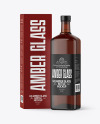 Amber Glass Bottle with Box Mockup Amber Glass Bottle with Box Mockup