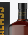 Amber Glass Bottle with Box Mockup Amber Glass Bottle with Box Mockup
