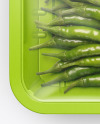 Plastic Tray With Green Chili Peppers Mockup