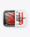 Plastic Tray With Red Chili Peppers Mockup