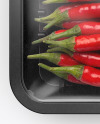 Plastic Tray With Red Chili Peppers Mockup