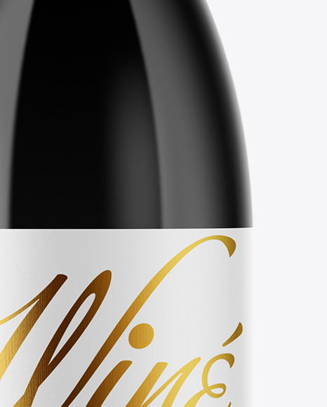 Dark Glass Wine Bottle Mockup