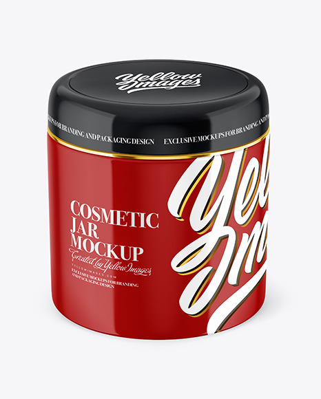 Glossy Plastic Cosmetic Jar Mockup