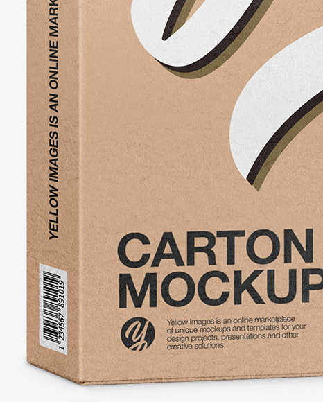 Carton Kraft Box - Half Side View