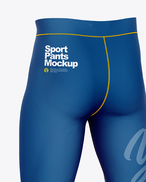 Compression Trousers Mockup – Back Half Side View