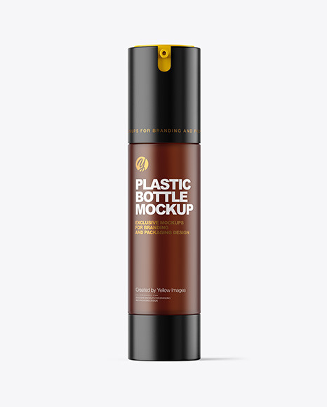 Frosted Amber Airless Pump Bottle Mockup Frosted Amber Airless Pump Bottle Mockup