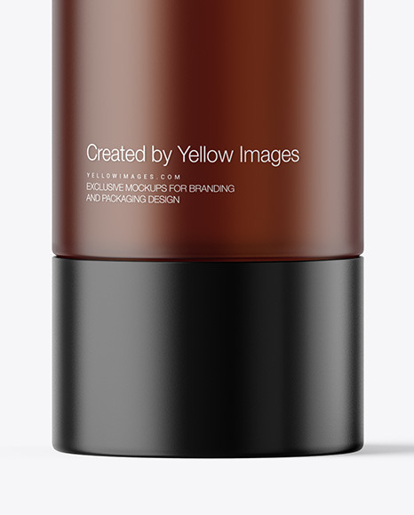 Frosted Amber Airless Pump Bottle Mockup Frosted Amber Airless Pump Bottle Mockup