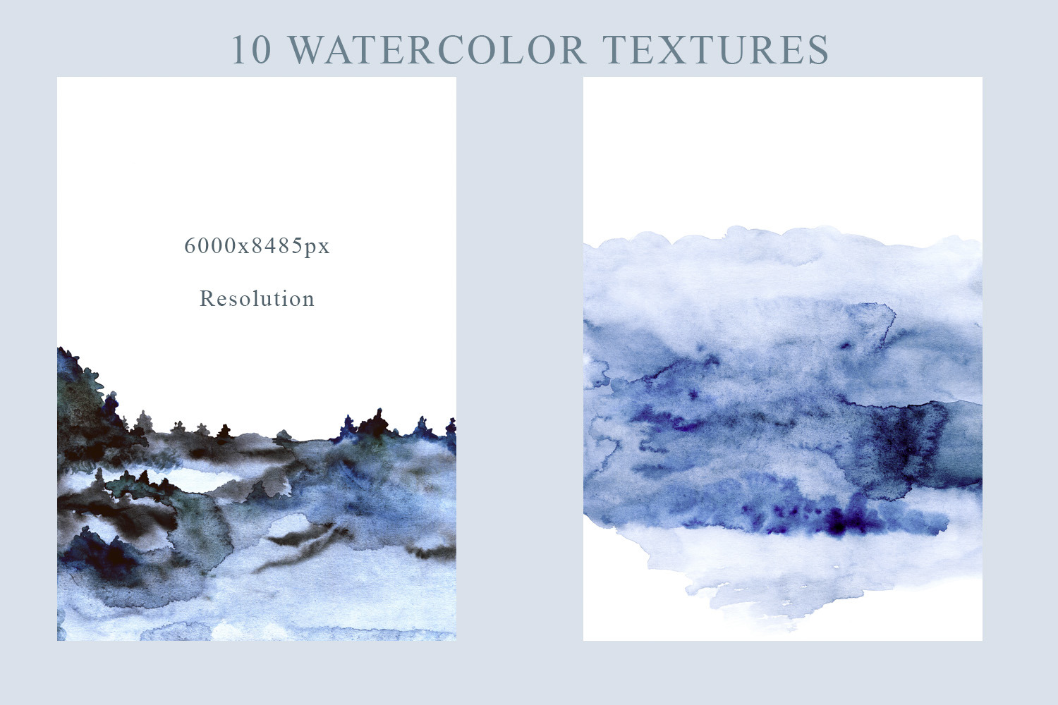 Misty forest watercolor textures set Misty forest watercolor textures set