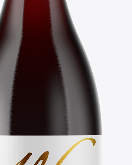 Clear Glass Red Wine Bottle Mockup