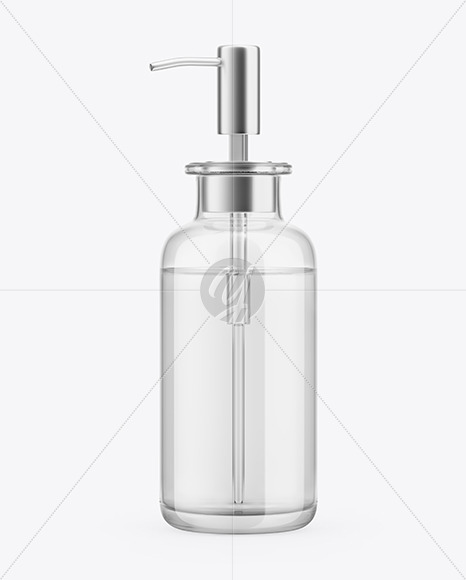 Clear Glass Cosmetic Bottle Mockup