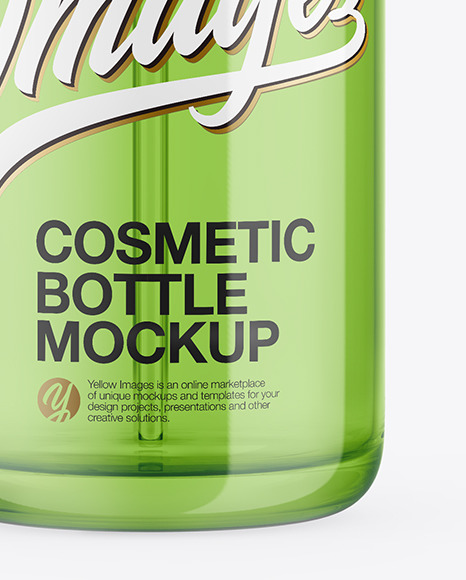 Clear Glass Cosmetic Bottle Mockup