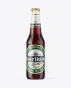 Clear Glass Bottle with Red Ale Mockup