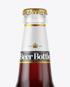 Clear Glass Bottle with Red Ale Mockup