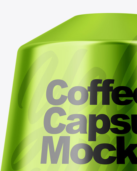 Glossy Metallic Coffee Capsule Mockup