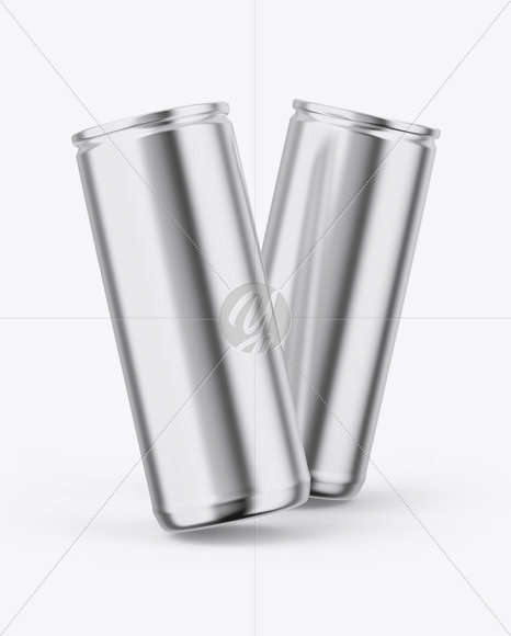 Two Glossy Metallic Cans Mockup