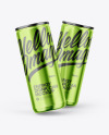 Two Glossy Metallic Cans Mockup