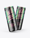 Two Glossy Metallic Cans Mockup