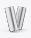 Two Matte Metallic Cans Mockup