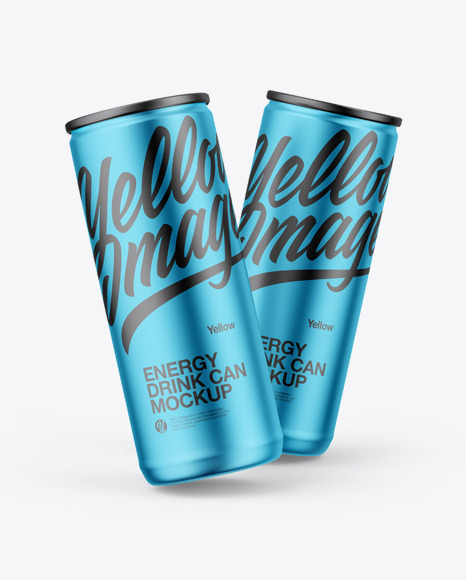 Two Matte Metallic Cans Mockup