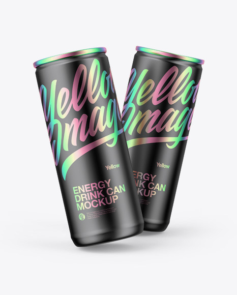 Two Matte Metallic Cans Mockup