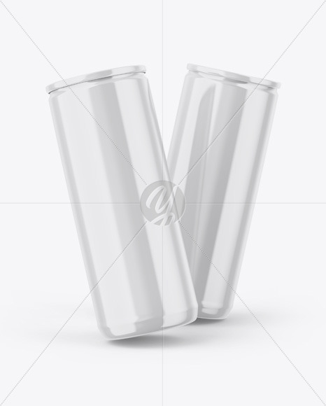 Two Glossy Cans Mockup