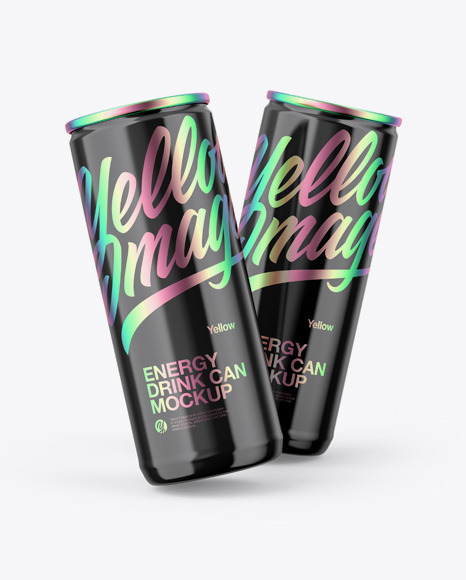 Two Glossy Cans Mockup