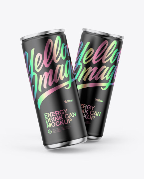 Metallic Cans W/ Matte Finish Mockup