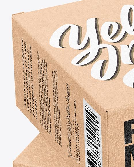 Two Kraft Boxes Mockup