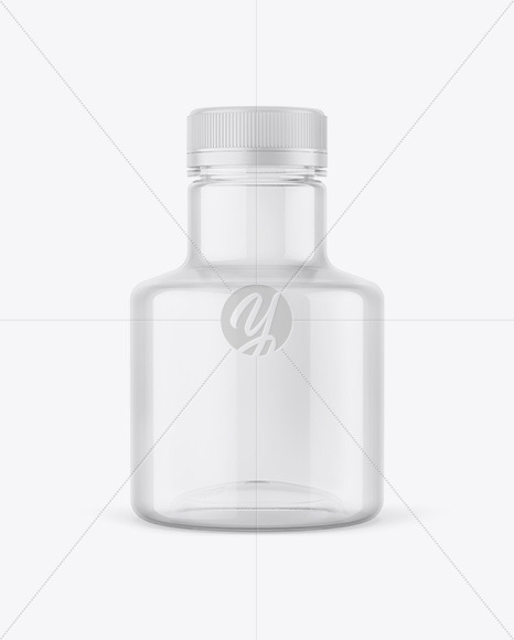 Empty Clear Plastic Bottle Mockup