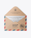 Kraft Envelope w/ Postcard Mockup