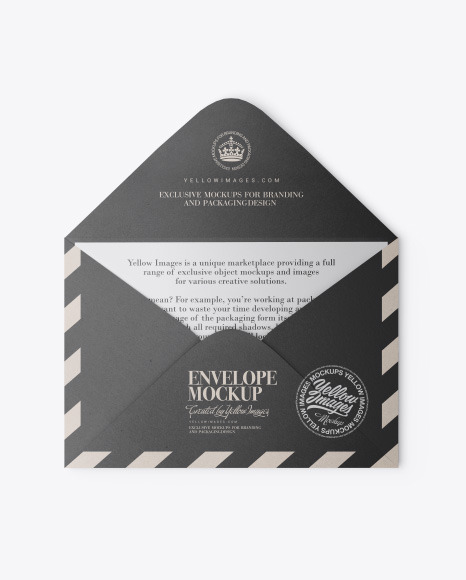 Kraft Envelope w/ Postcard Mockup