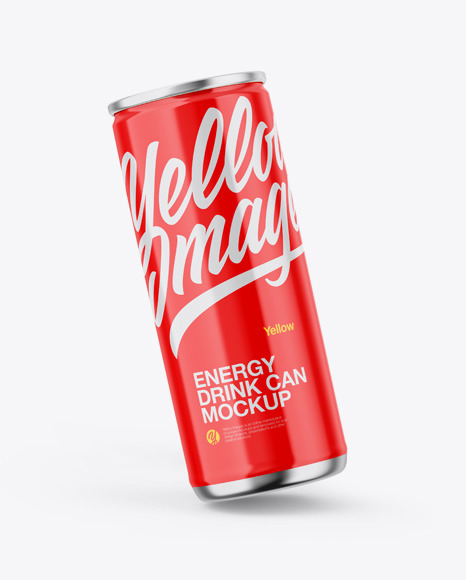 Metallic Can W/ Glossy Finish Mockup