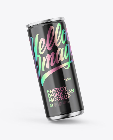 Metallic Can W/ Glossy Finish Mockup