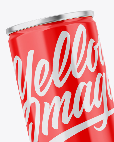 Metallic Can W/ Glossy Finish Mockup