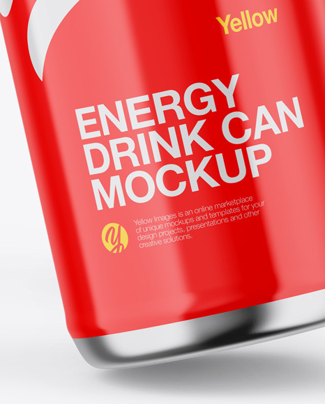 Metallic Can W/ Glossy Finish Mockup