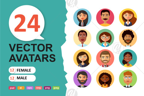 Vector avatars cartoon flat icon - National