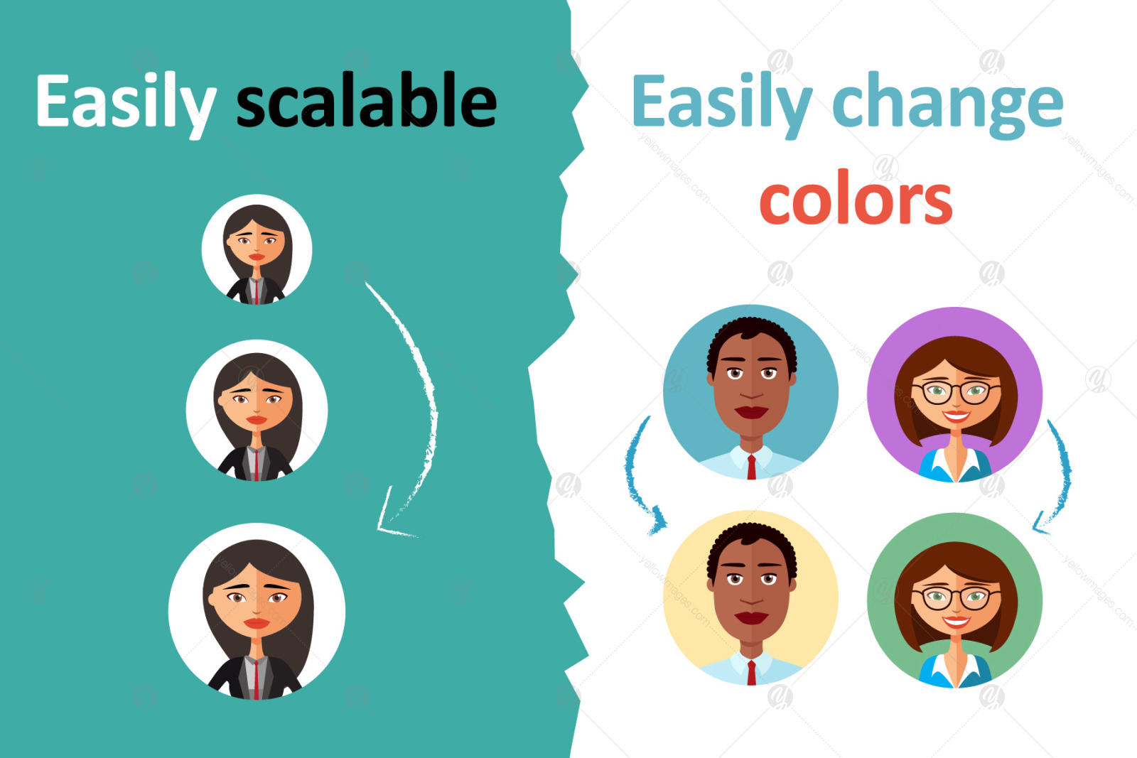 Vector avatars cartoon flat icon Vector avatars cartoon flat icon