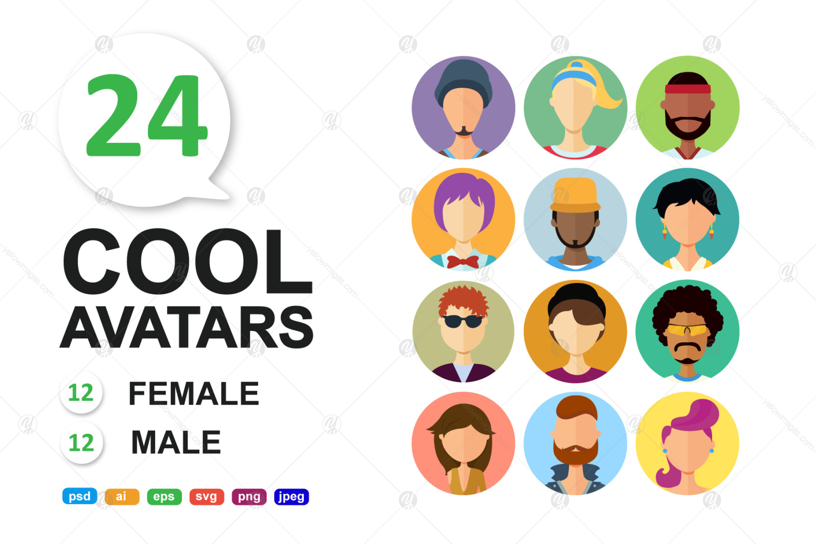 Avatar Icons People flat Avatar Icons People flat