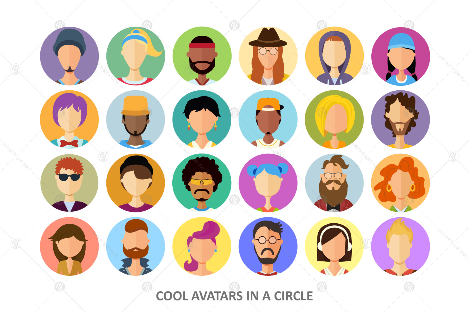 Avatar Icons People flat